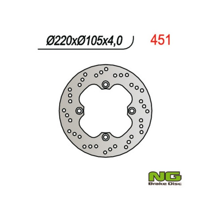 Оригинален спирачен диск NG за скутери Honda 125/150, 220x105x4, 4 отвора, комплект