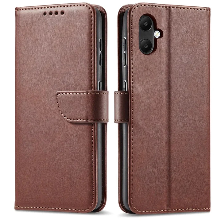 Husa pentru Samsung Galaxy A07 Daden® Wallet Flip Leather, Tip Carte, Antisoc, Inchidere magnetica, Buzunar card, Calitate Premium, Maro