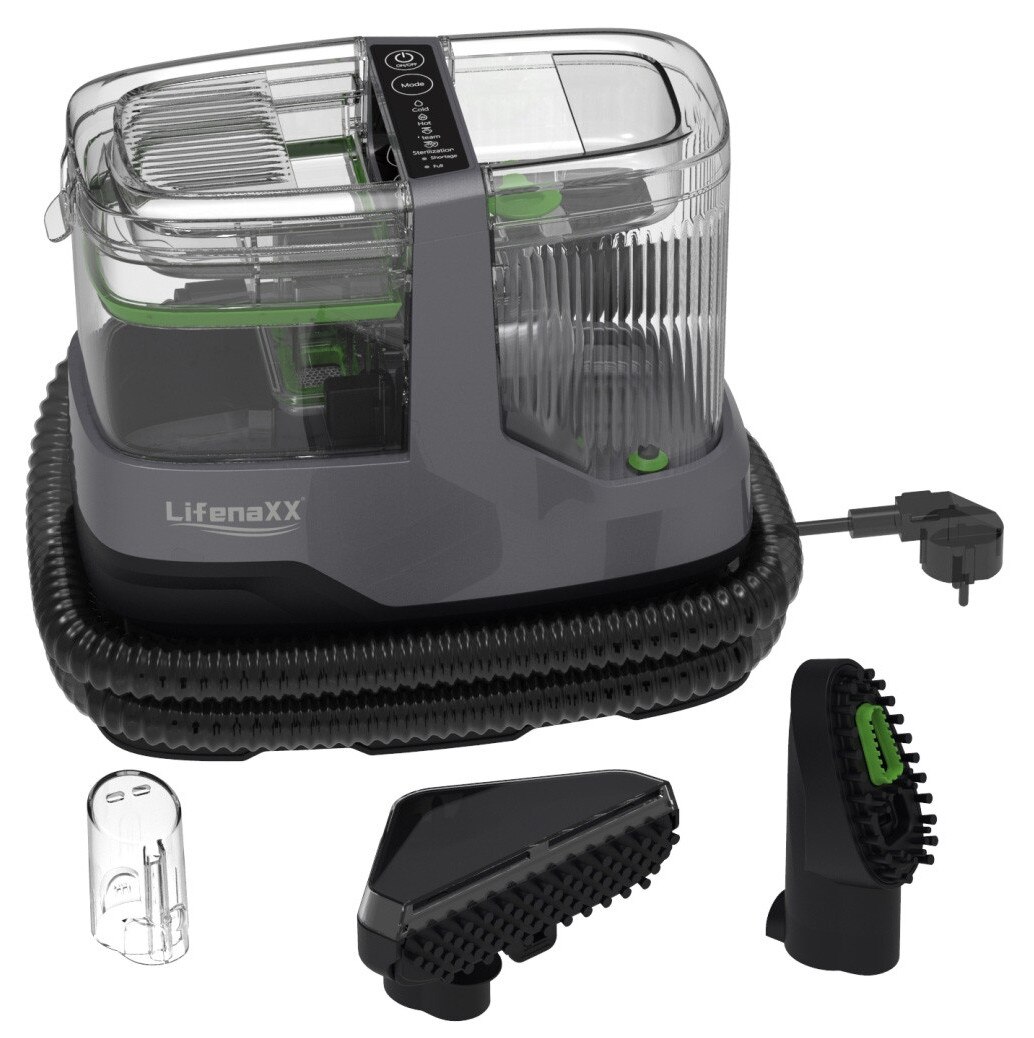 Aspirator profesional cu spalare Lifenaxx PRO LX-069 Injectie-Extractie, 1800W, Auto-Curatare, Rezervor Dual 1.1/1.2 litri, Negru/Gri