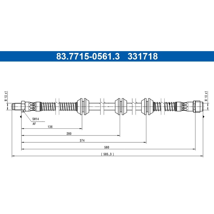 Fékcső Mercedes-Benz E-Class T-Modell (S213) Benzin Ate 83.7715-0561.3