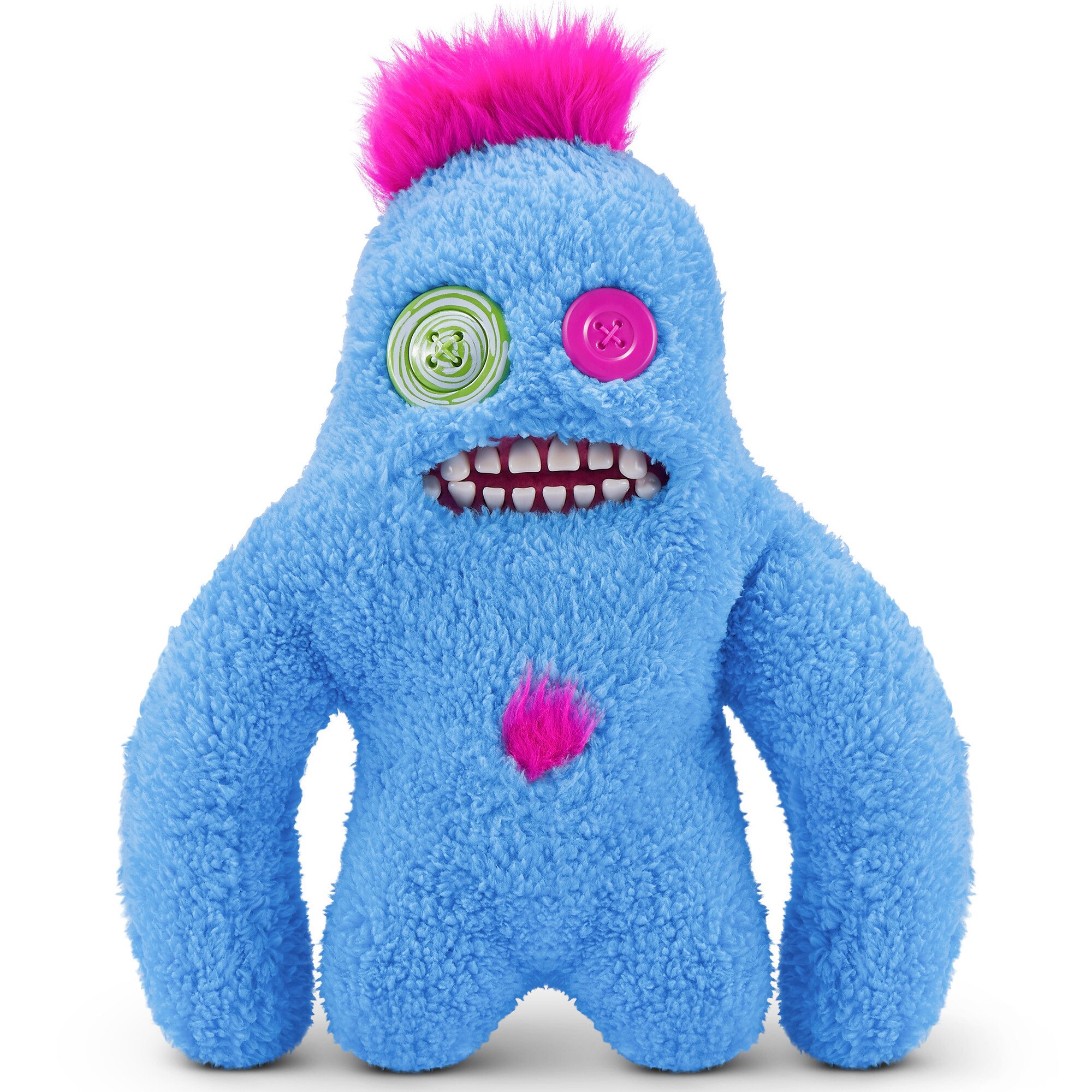 Jucarie plus Fuggler, Ciudateii cu par - Sasquoosh, albastru, 22 cm