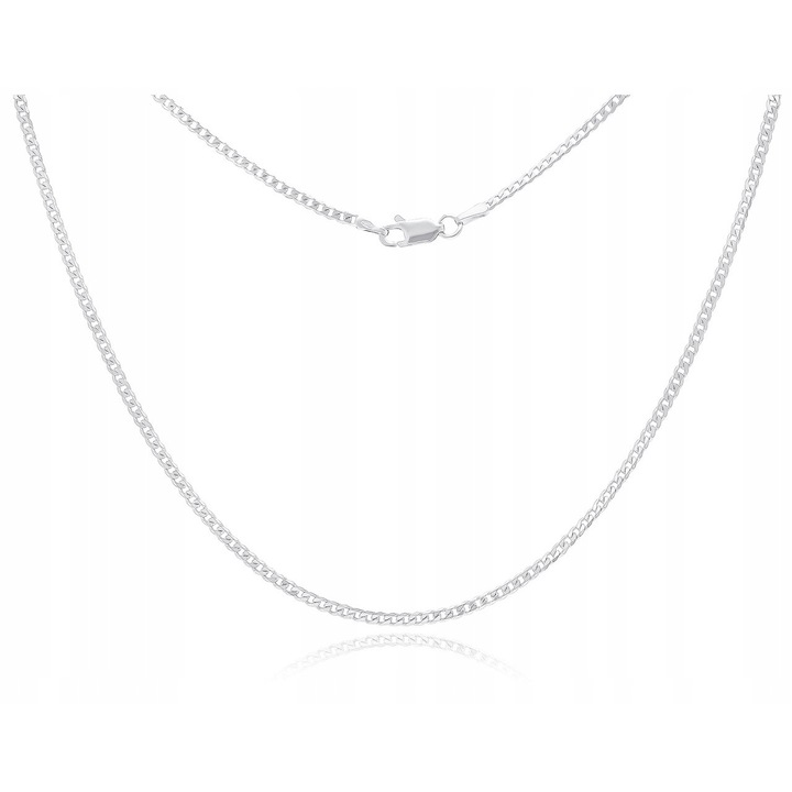 Lantisor barbati, Tessoria, 55 cm, argint, grosime 0.8 mm, latime 2.2 mm, argintiu