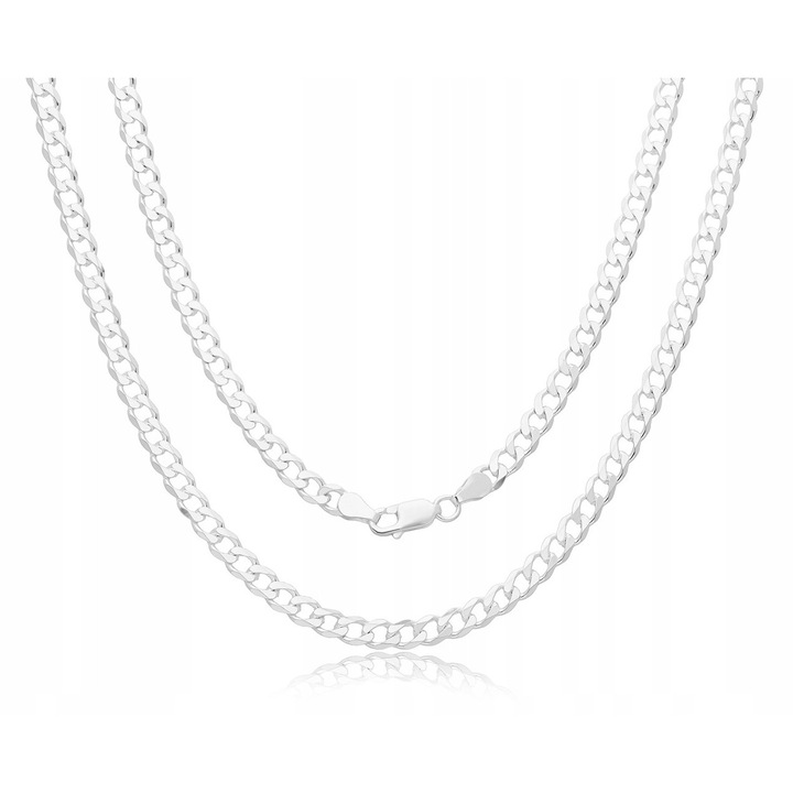 Férfi nyaklánc, Tessoria, 55 cm, ezüst, szélesség 4.8 mm, vastagság 1.4 mm, ezüstszínű