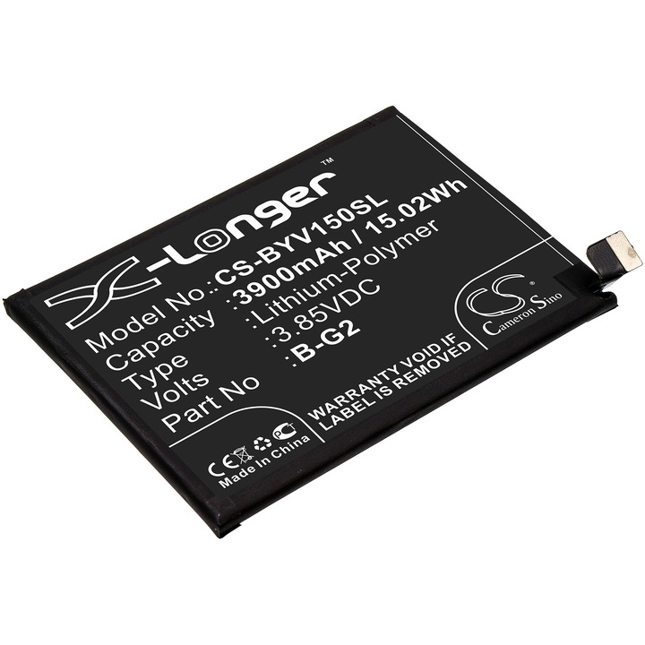 Cameron Sino mobil akkumulátor, CS-BYV150SL, Li-Polimer, 3900mAh, Fekete, 84.16x63.20x4.10mm