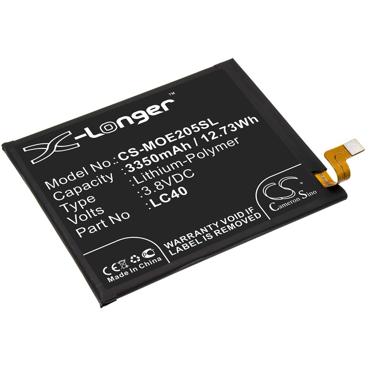 Cameron Sino Li-Polymer mobil akkumulátor 3350mAh, fekete, 78.56x64.74x3.90mm