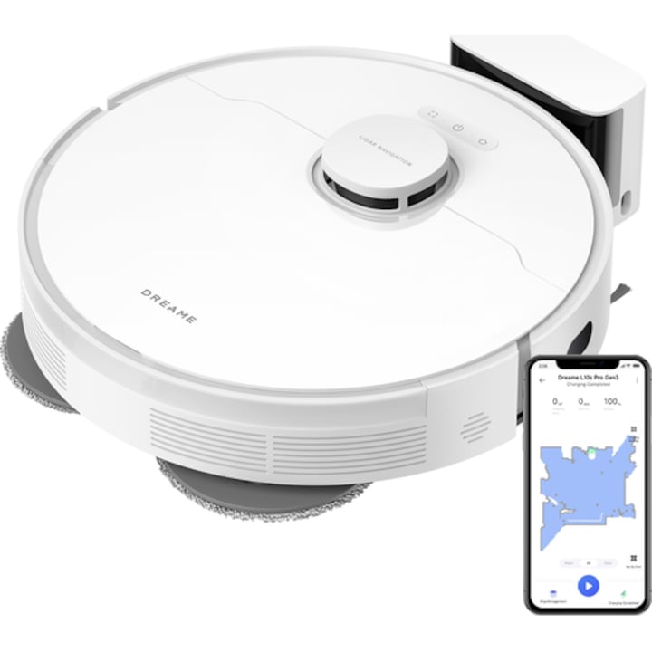 Робот прахосмукачка Dreame L10s Pro Gen 3 13000Pa 5200mAh Автономност 150 минути Бял