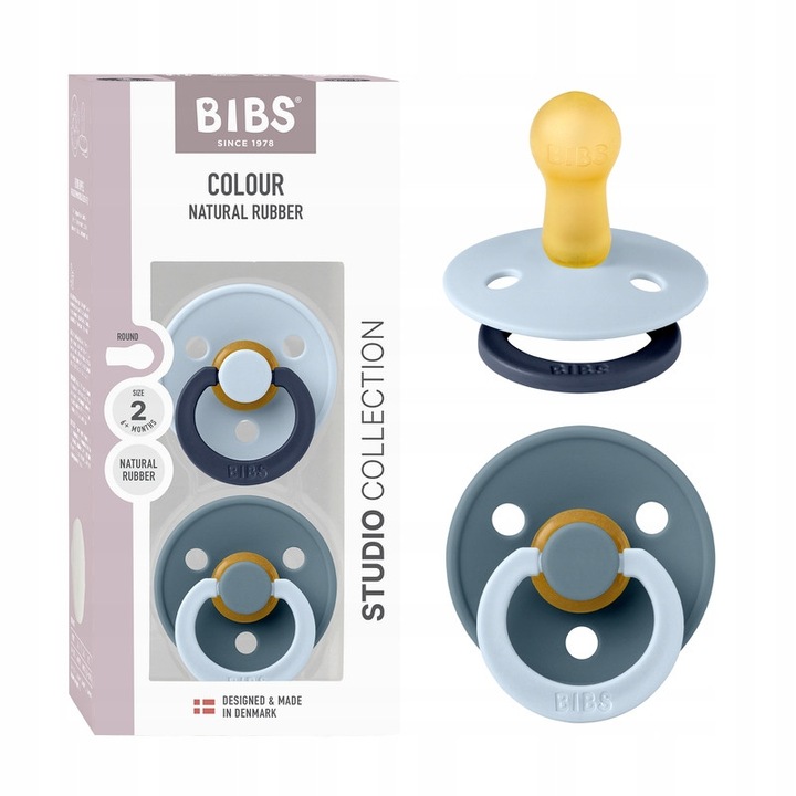 Set 2 suzete BIBS, albastru petrol, 6m+, din latex natural, fără BPA