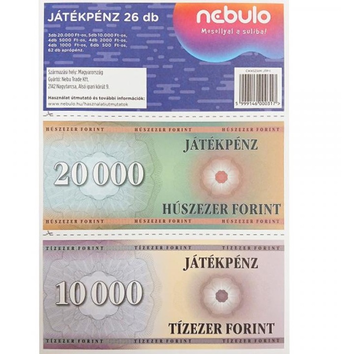 Nebulo: Játékpénz csomag kivágható aprópénzzel