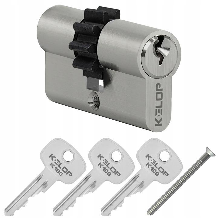 Cilindru usa Kelop K100, 35x35mm, nikiel, set cu 3 chei