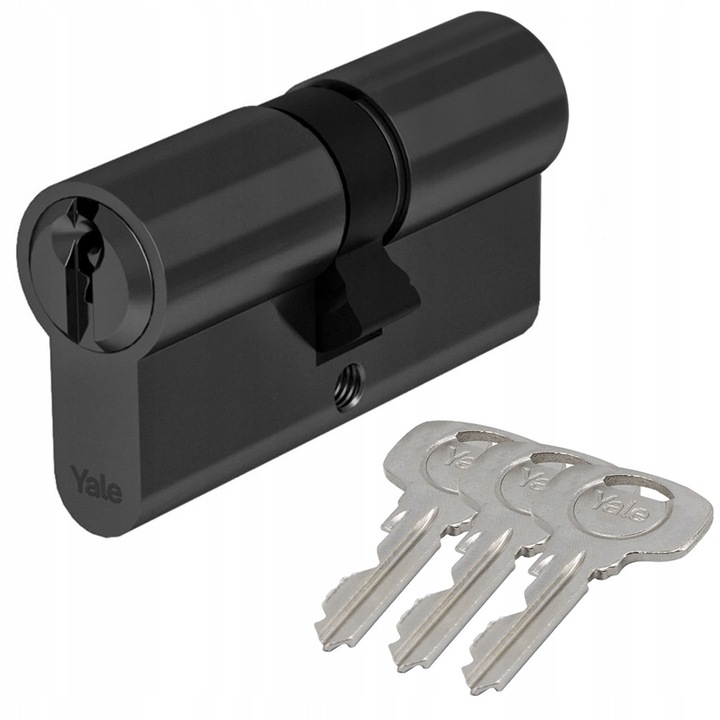 Yala Yale Y500, 35x80mm, negru, set cu 3 chei