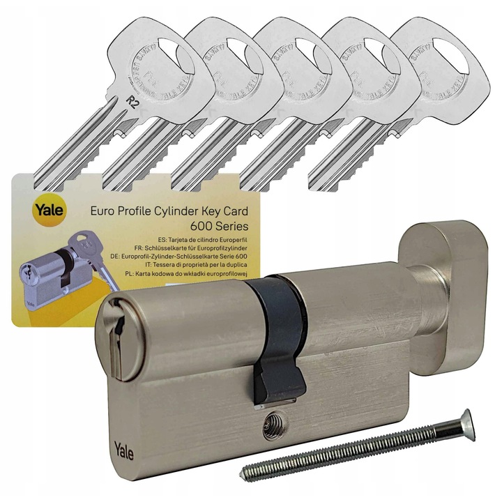Yale Y600, wkladka 50x55mm, 5 clavi, satin