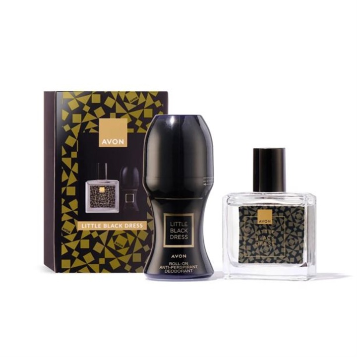 Set parfum Little Black Dress, Avon, 30 ml apa de parfum, 50 ml roll-on