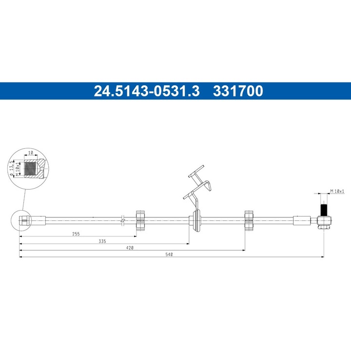 Fékcső Mercedes-Benz M-osztály (W163) dízel Ate 24.5143-0531.3