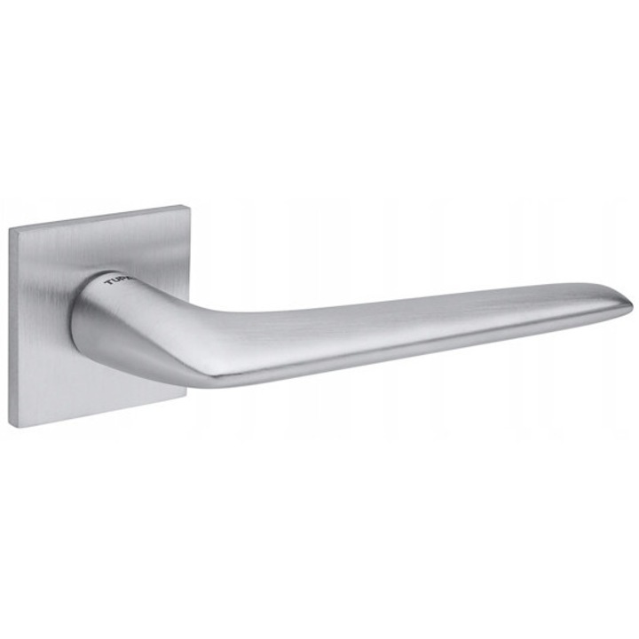 Maner usa TUPAI 4164 5SQ-96, crom satinat, rozeta patrata, 36x44mm, set montaj