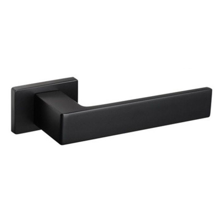 Maner usa interior VDS STARK, design modern, finisaj negru mat, set 2 manere, 51x36mm