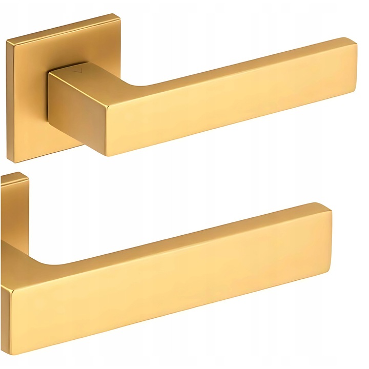 Cântă, VDS, Manera ușă SPARK FIT, rozeta pătrată, auriu satinat, 52x52mm