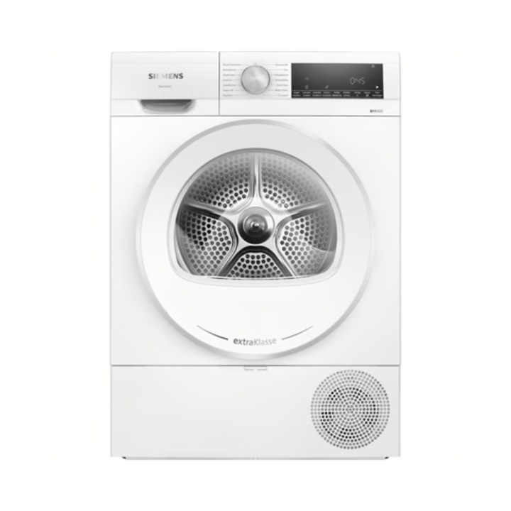 Uscător cu pompă de căldură Siemens, 9 kg, alb, 842x59.8x61.3 cm