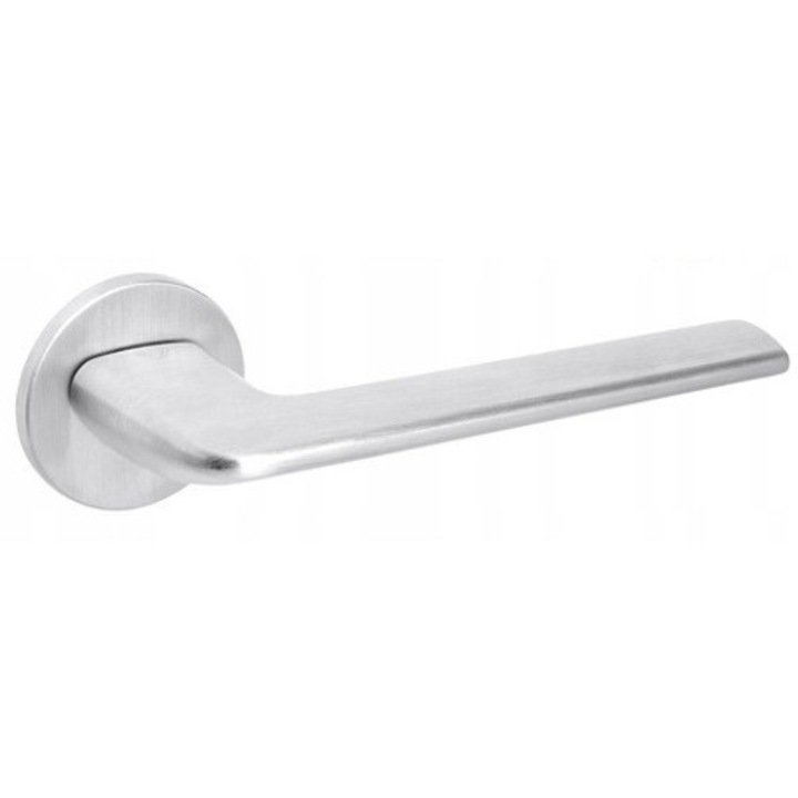 Clantă VDS Andrea, set 2 manere, crom periat, rozeta rotundă 50mm, pentru uși interioare 38-45mm