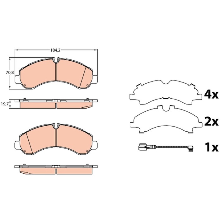 Fékbetét készlet, tárcsafék Gdb3645 Mitsubishi Cantervii
