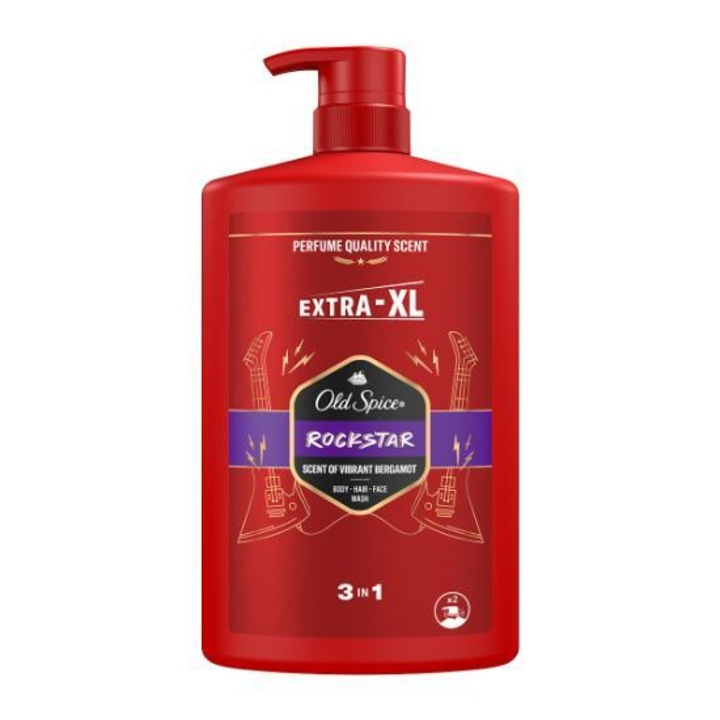 Gel de dus OLD SPICE Rockstar 1000ml, 3 in 1, parfum citric, pentru barbati