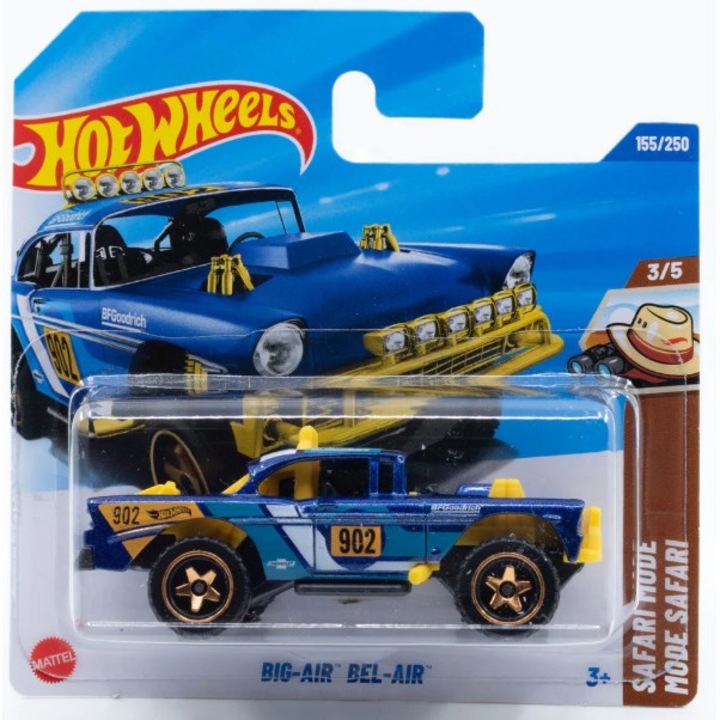 Masinuta Metalica Hot Wheels Big-Air Bel-Air, Albastru, Seria Safari 2025