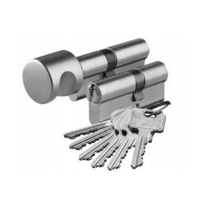 Set 2 cilindri Wilka 30x45cm + 45x30G, argintiu, cu cheie unică, 5 chei incluse
