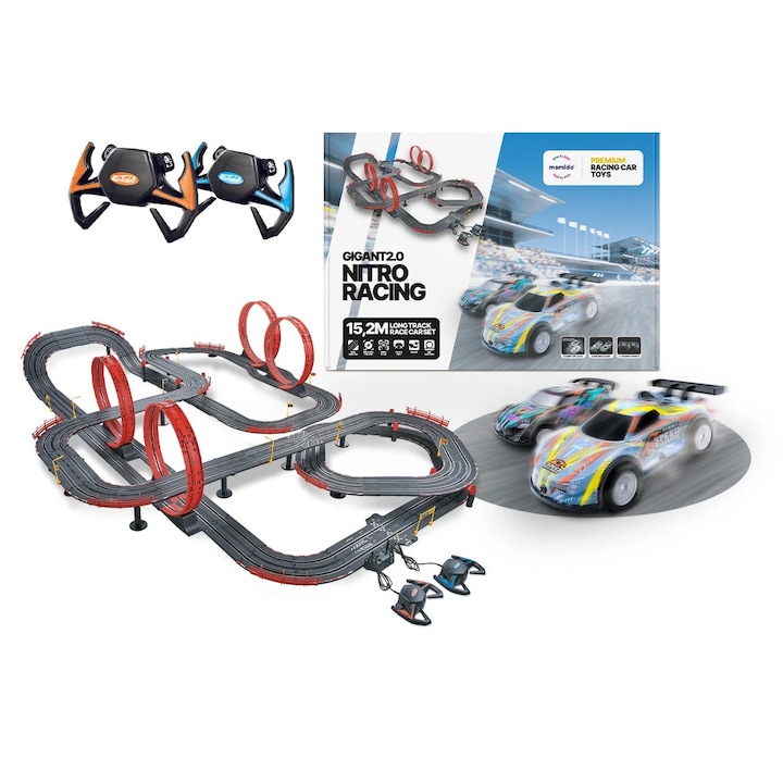 Mamido Gigant 2.0 versenypálya, 2 autó, 2 kontroller, 1520 cm, többszínű