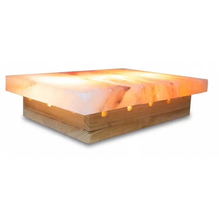 Lampa de sare de Himalaya, accesorii pentru saună, iluminare LED, impermeabilitate IP68, 30x20x8cm