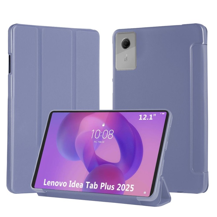 Ултра тънък калъф за Lenovo Idea Tab Plus / Tab K12, 12.1" (2025), Силиконов TPU, Smart Cover - Лавандула