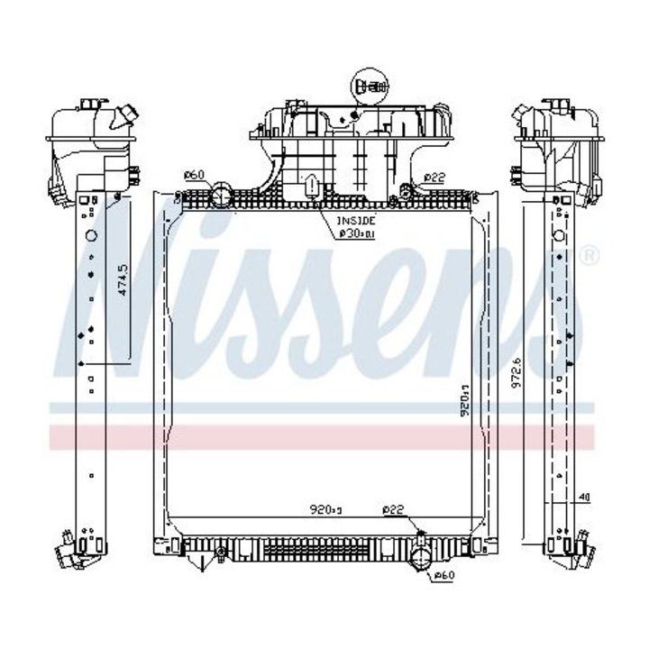 Радиатор, охлаждане на двигател Man Tgx I Diesel Nissens 62873