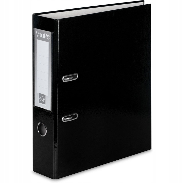 Clasor documente A4 VAUPE, cotor 75mm, negru, carton 2mm