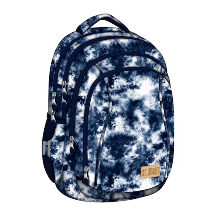 Ghiozdan școlar ST.RIGHT, colectia Stormy Sky, 42x30x19 cm, 4 compartimente, ergonomic, rezistent la apă