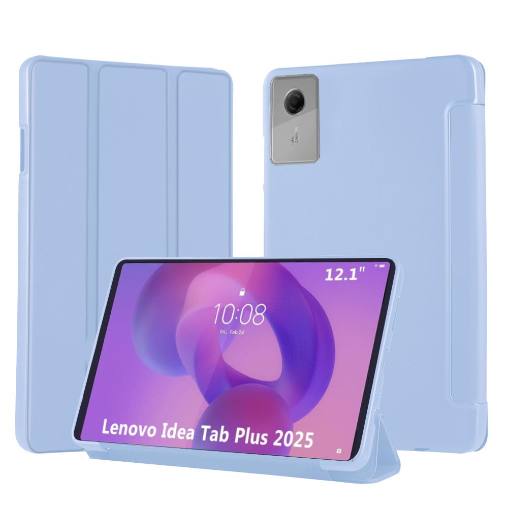 Husa Ultra Slim pentru Lenovo Idea Tab Plus / Tab K12, 12.1" (2025), Silicon TPU, Smart Cover, Culoare Ice Blue