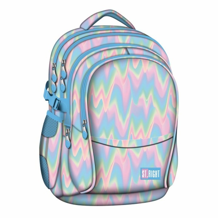 Ghiozdan St. Right Bubble Gum, 4 compartimente, 43x32x21 cm, culoare multicolor