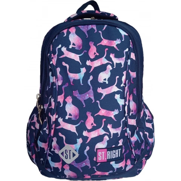 Ghiozdan St. Right BP26, 3 compartimente, 39x27x17 cm, colorat