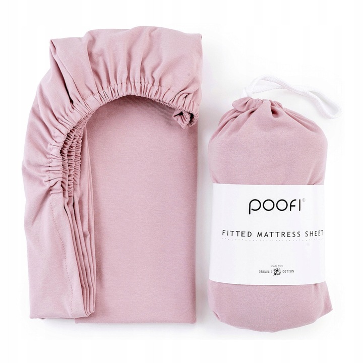 Poofi gumis lepedő, organikus pamut, Piwonia, 70x140cm