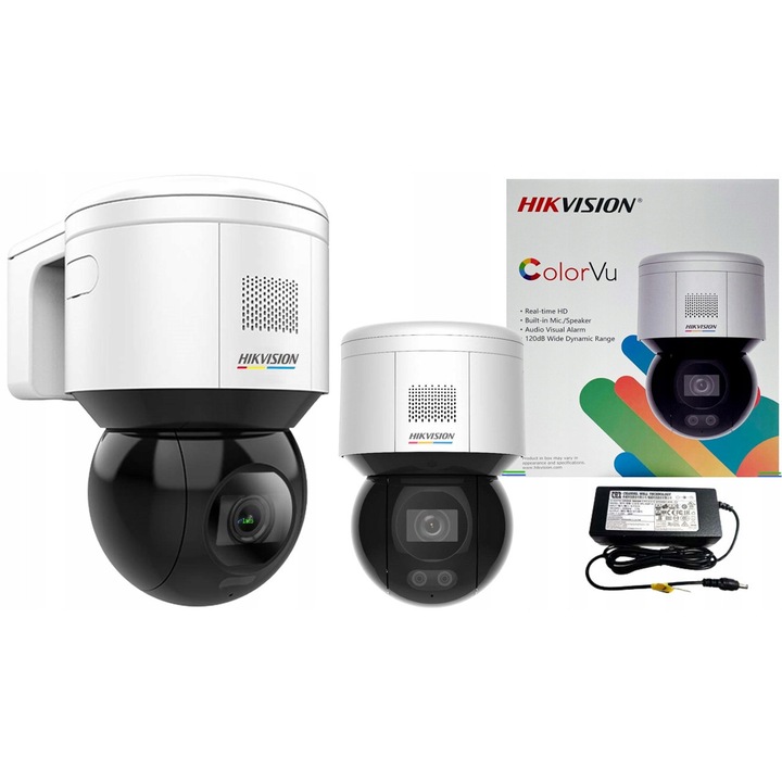 Camera de supraveghere IP Hikvision 4MP ColorVu WiFi PTZ, obiectiv 4mm, IR 30m, protecție IP66