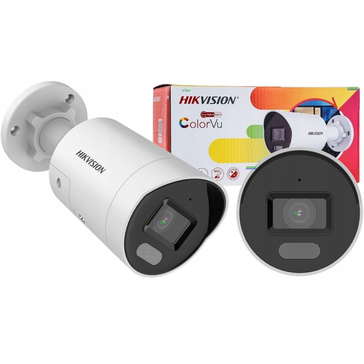 Camera IP Hikvision 4MPx ColorVu, tehnologie Smart Hybrid Light, alb, 234x120x117mm