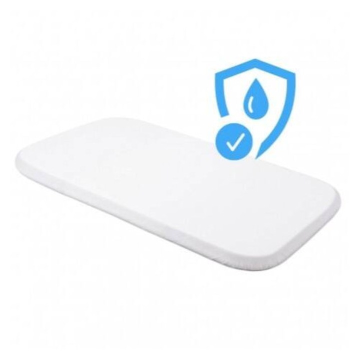 Cearceaf impermeabil Waldin pentru patut 7 in 1, alb, 70% bumbac, 30% poliester