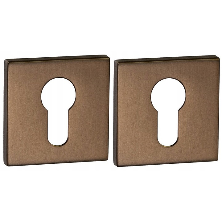 Rozete patrate VDS set 2 bucati, brun satinat, 52x52mm, accesorii montaj incluse