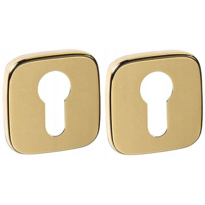 Rozeta patrata PVD aurie set 2 bucati, dimensiune 50x50mm, grosime 6mm