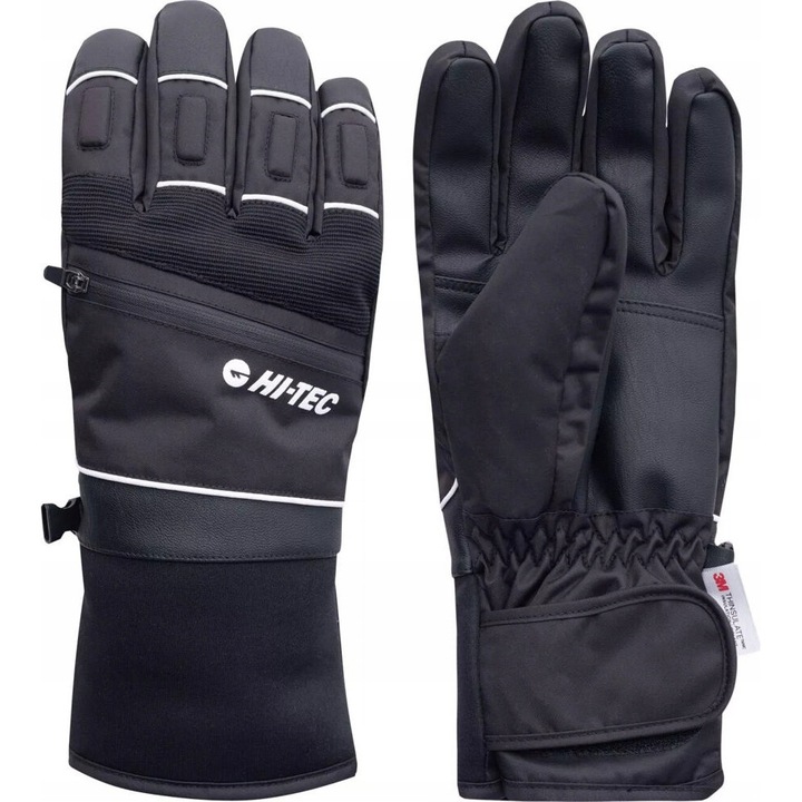 Мъжки ръкавици Hi-Tec Baksa, черни, L/XL, водоустойчиви, подплатени с микрополар