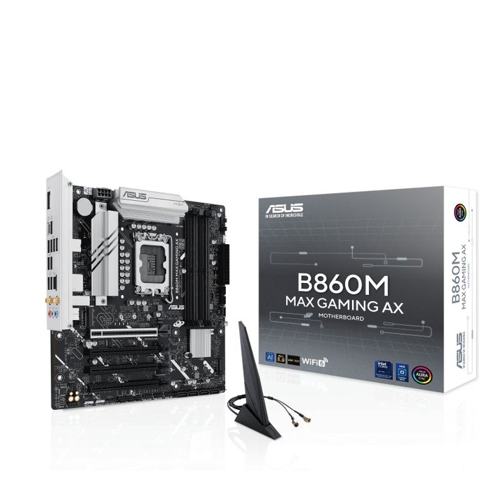 Дънна платка Asus B860M MAX GAMING AX, LGA1851, 4xDDR5, 256GB, Micro-ATX