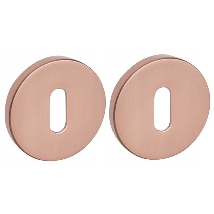 Rozeta VDS FIT, miedz satinată, rotundă, set 2 buc, 51x6mm