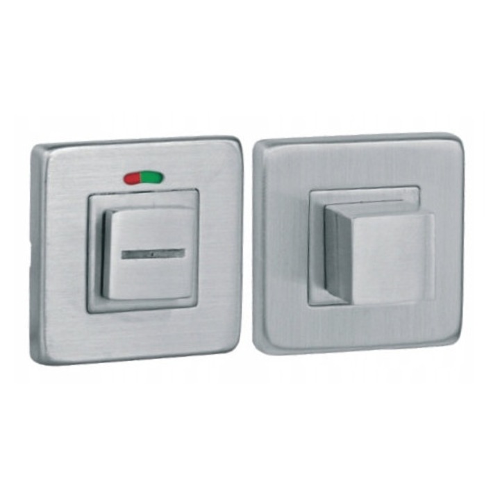 Set rozete WC pătrate VDS, inox, semnalizare Liber/Ocupat, 54x54mm