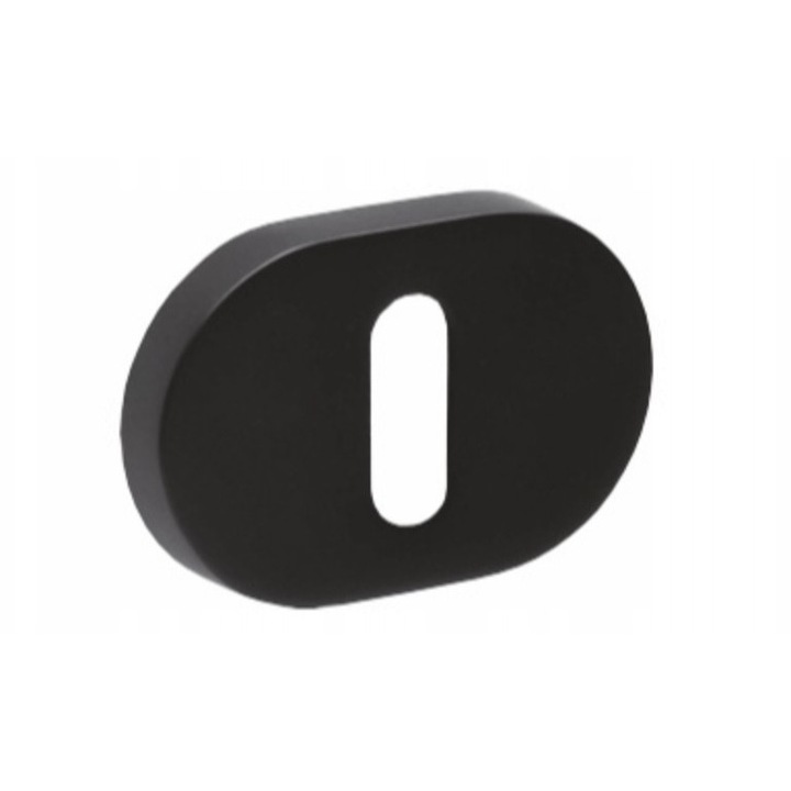 Rozeta cheie VDS 49-0270, neagră, ovală, grosime 8 mm, pentru uși interioare