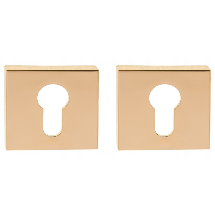 Rozete patrate VDS R67 FIT, set 2 bucati, auriu lucios, 50x50mm