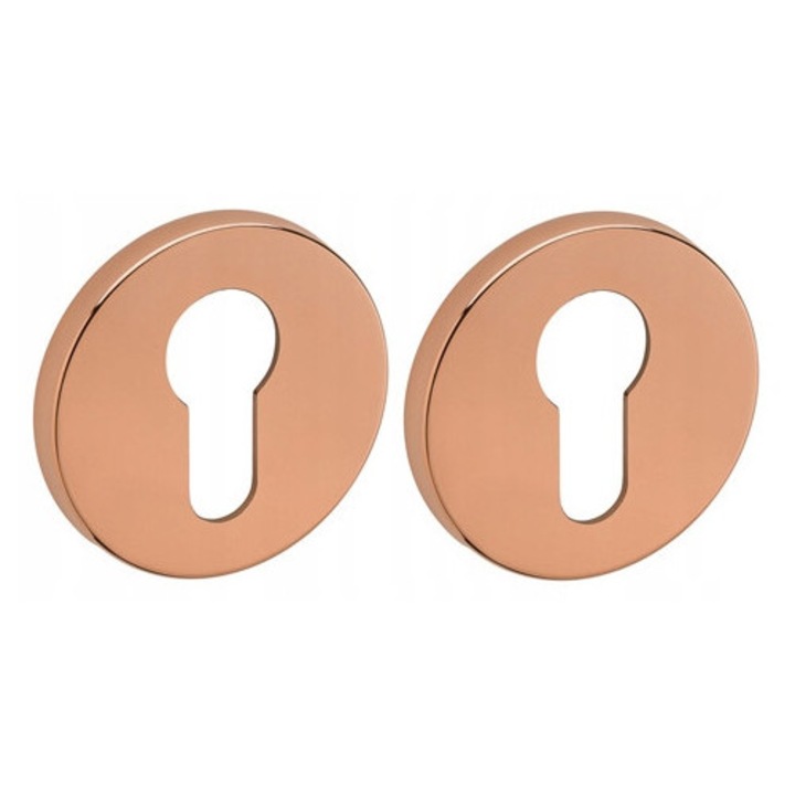 Rozeta TUPAI 4046 5S-161, finisaj PVD cupru polisat, set 2 rozete, 2 adaptoare, 2 suruburi, 5 mm, interior