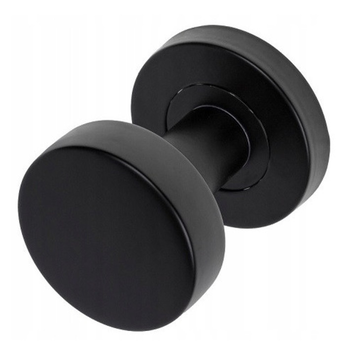 Buton fix usa VDS, rotund, inox, negru, 53mm
