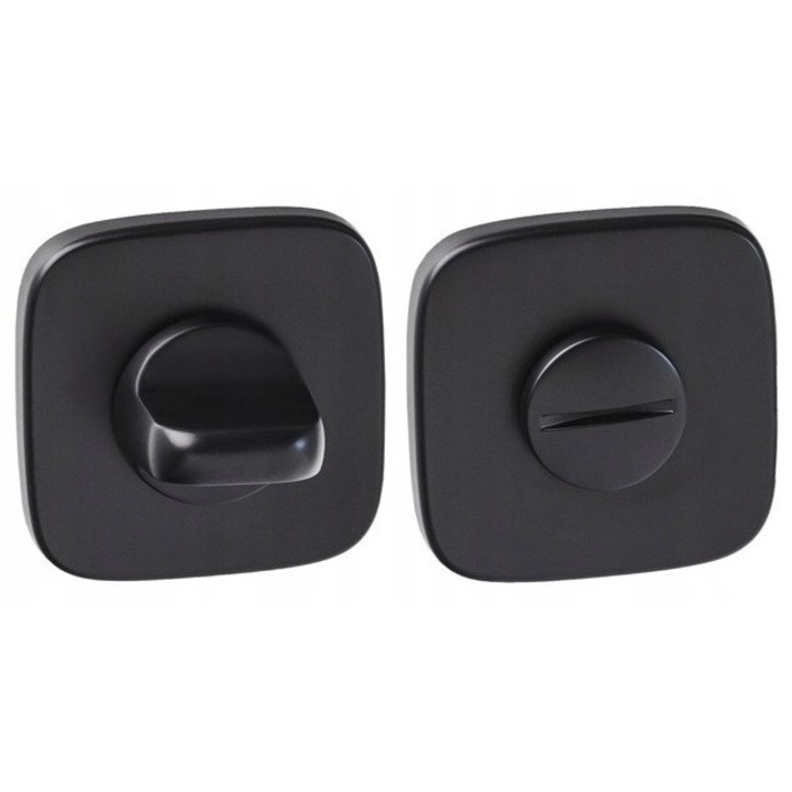 Rozetă patrată neagră pentru blocare baie, set cu 2 rozete, dimensiune 50x50mm, grosime 6mm